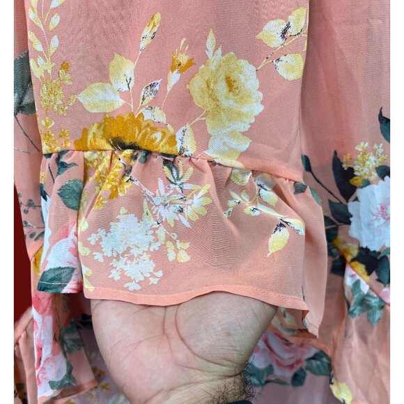 Rue 21 - Women's Summer Sleeveless High Low Hem Ruffle Floral Dress - Pink - S - Picture 12 of 16